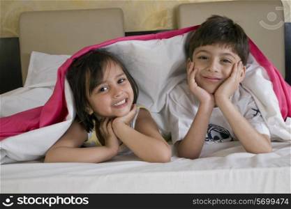 Children on the bed
