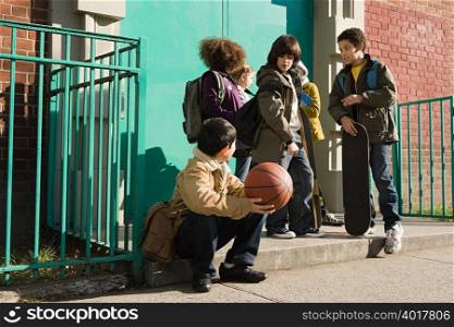 Children outside school