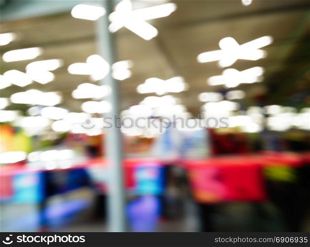 Children&rsquo;s entertainment center with blurred background and bokeh effect