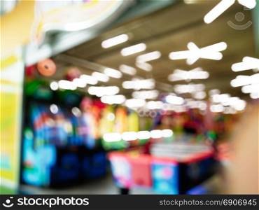 Children&rsquo;s entertainment center with blurred background and bokeh effect