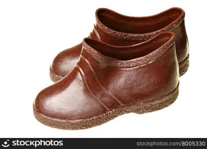 Children&rsquo;s galoshes isolated over the white background