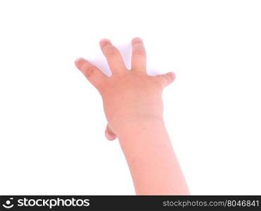 children&rsquo;s hands on a white background