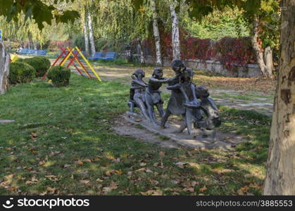 Children&rsquo;s nook of riverside park in Ruse town, Bulgaria