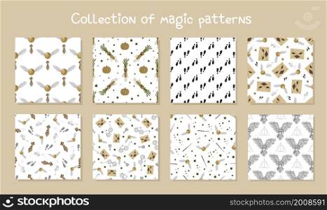 CHILDREN&rsquo;S PATTERN SET. The theme of magic and witchcraft. Neutral nude shades. Textile design for little ones.. CHILDREN&rsquo;S PATTERN SET. The theme of magic and witchcraft. Neutral nude shades. Textile design for little ones