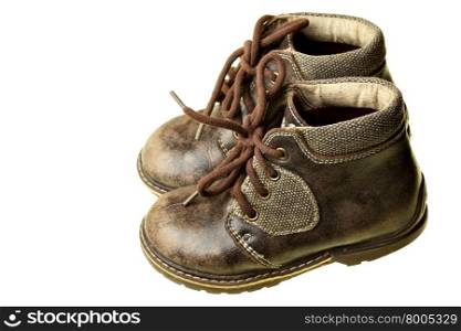 Children&rsquo;s shoes isolated over the white background