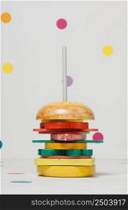 children&rsquo;s toy pyramid puzzle designer burger. children&rsquo;s toy burger