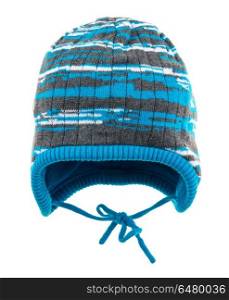 Children&rsquo;s winter hat. Children&rsquo;s winter hat isolated on a white background.