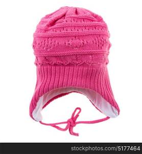 Children&rsquo;s winter hat isolated on a white background.
