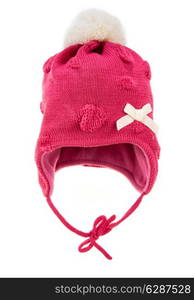 Children&rsquo;s winter hat isolated on a white background.