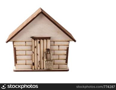 children's wooden house isolated on white background