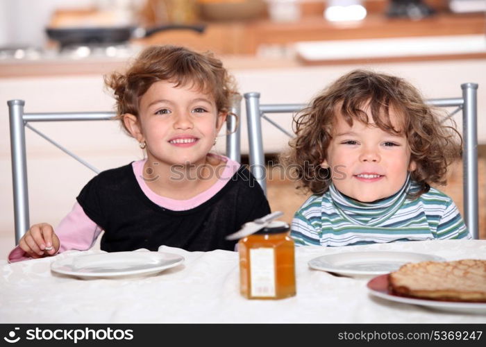 Children snacking