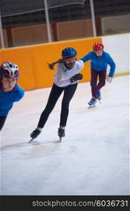 children speed skating sport
