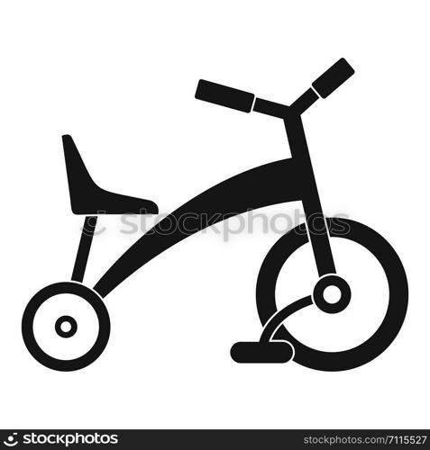 Children tricycle icon. Simple illustration of children tricycle vector icon for web design isolated on white background. Children tricycle icon, simple style