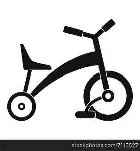 Children tricycle icon. Simple illustration of children tricycle vector icon for web design isolated on white background. Children tricycle icon, simple style