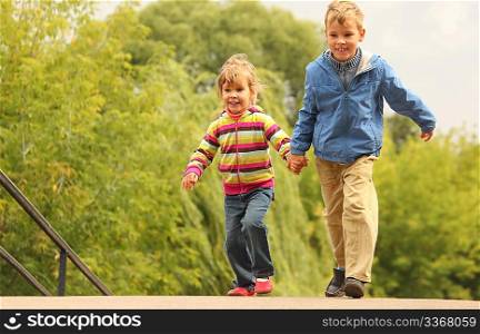 Children walk outdoor