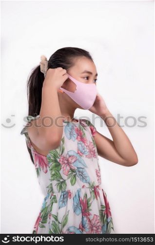 children wear mask prevent infection covid19 concept health care