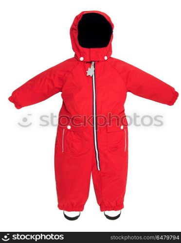 Childrens snowsuit fall. Childrens snowsuit fall on a white background
