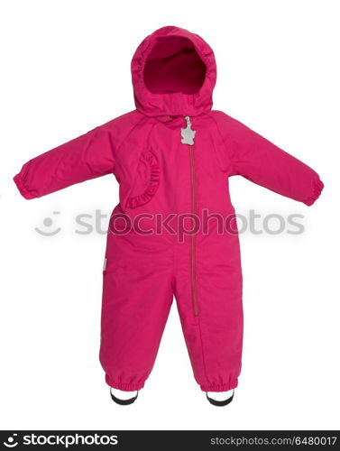 Childrens snowsuit fall. Childrens snowsuit fall on a white background