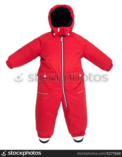 Childrens snowsuit fall on a white background