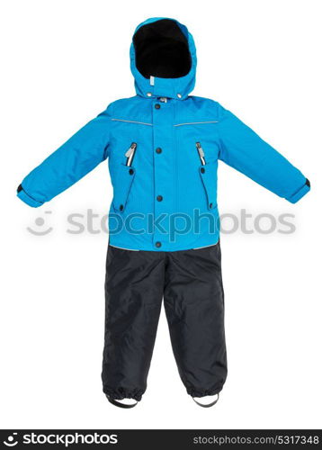 Childrens snowsuit fall on a white background