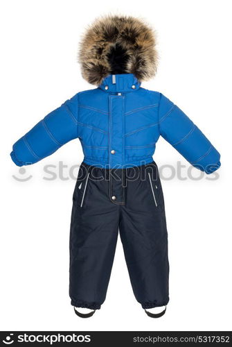 Childrens snowsuit fall on a white background