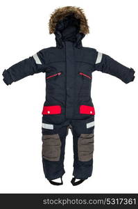 Childrens snowsuit fall on a white background