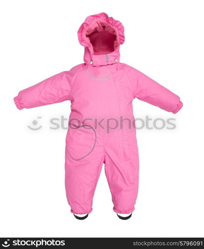 Childrens snowsuit fall on a white background