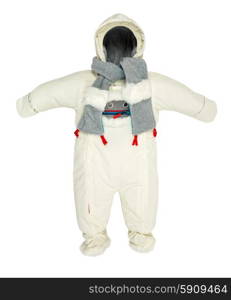 Childrens snowsuit fall on a white background