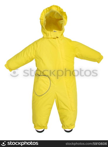 Childrens snowsuit fall on a white background