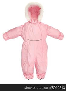 Childrens snowsuit fall on a white background