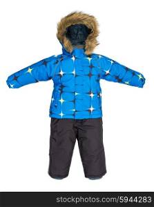 Childrens snowsuit fall on a white background