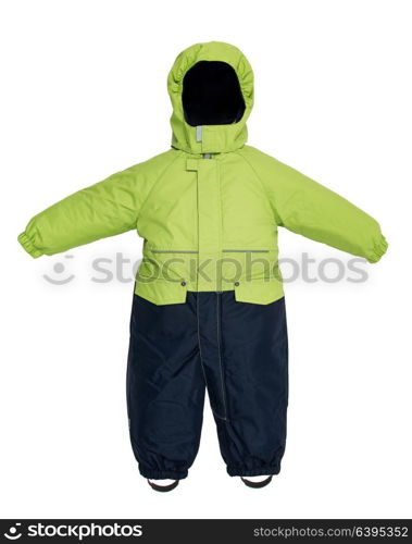 Childrens snowsuit fall on a white background