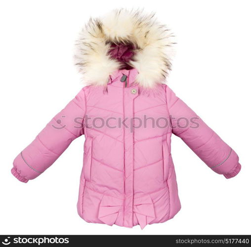 Childrens Women winter jacket isolated on white background.