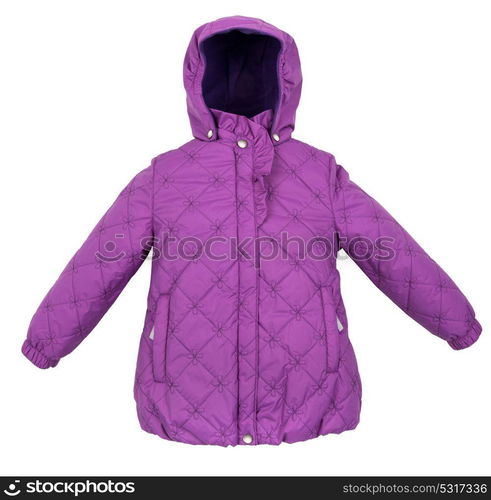 Childrens Women winter jacket isolated on white background.