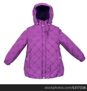 Childrens Women winter jacket isolated on white background.