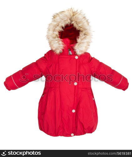 Childrens Women winter jacket isolated on white background.