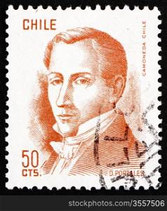 CHILE - CIRCA 1975: a stamp printed in the Chile shows Diego Portales, Statesman, Finance Minister, circa 1975
