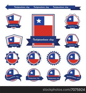 chile independence day flags infographic design