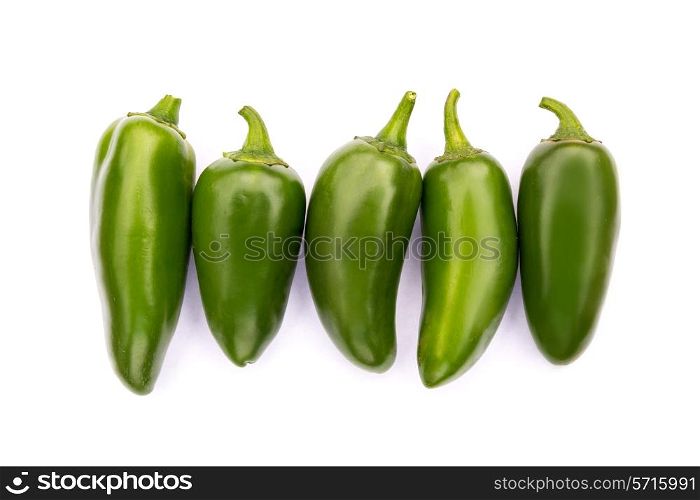 Chile Jalapeno hot chili pepper on white background