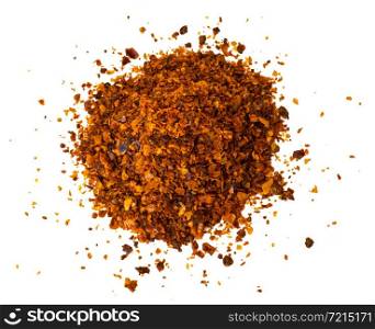 Chili, red pepper flakes, corns and chili powder. Studio Photo. Chili, red pepper flakes, corns and chili powder