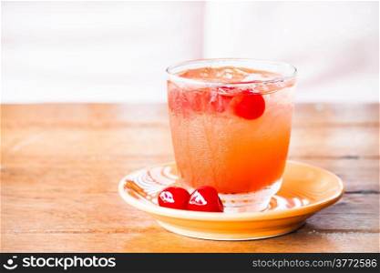 Chill out with iced mix fruits juice soda