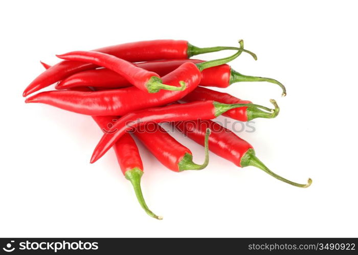 chilli pile isolated on white background