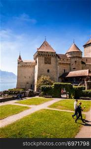 Chillon castle, Lake Geneva near Montreux, Switzerland