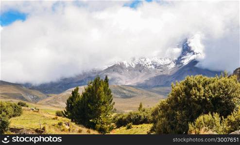Chimborazo is a currently inactive stratovolcano in the Cordillera Occidental range of the Andes. Chimborazo, a currently inactive stratovolcano in the Cordillera of the Ecuadorian Andes