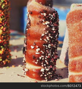 Chimney cakes. Hungarian loaf.