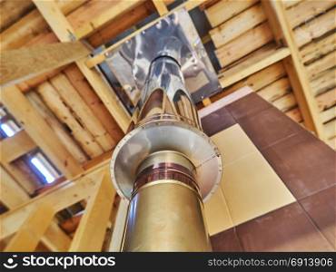 chimney in a frame house