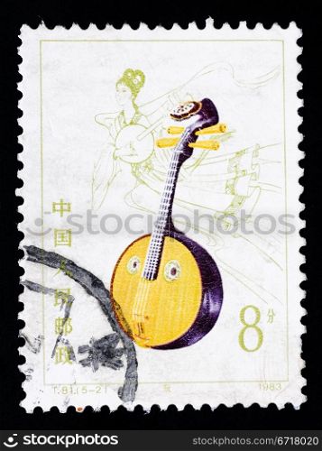 CHINA - CIRCA 1983: A Stamp printed in China shows the traditional Chinese musical instrument Ruan, circa 1983