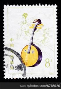 CHINA - CIRCA 1983: A Stamp printed in China shows the traditional Chinese musical instrument Ruan, circa 1983