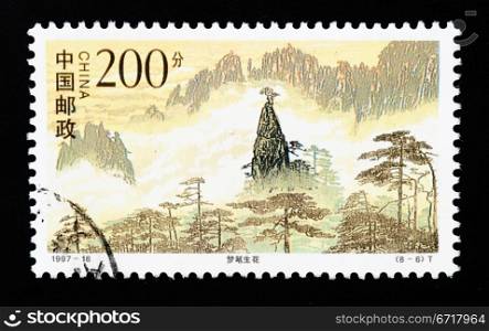 CHINA - CIRCA 1997: A Stamp printed in China shows the Huangshan Mountains , circa 1997