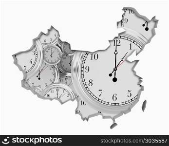 China Clock Time Passing Forward Future 3d Illustration